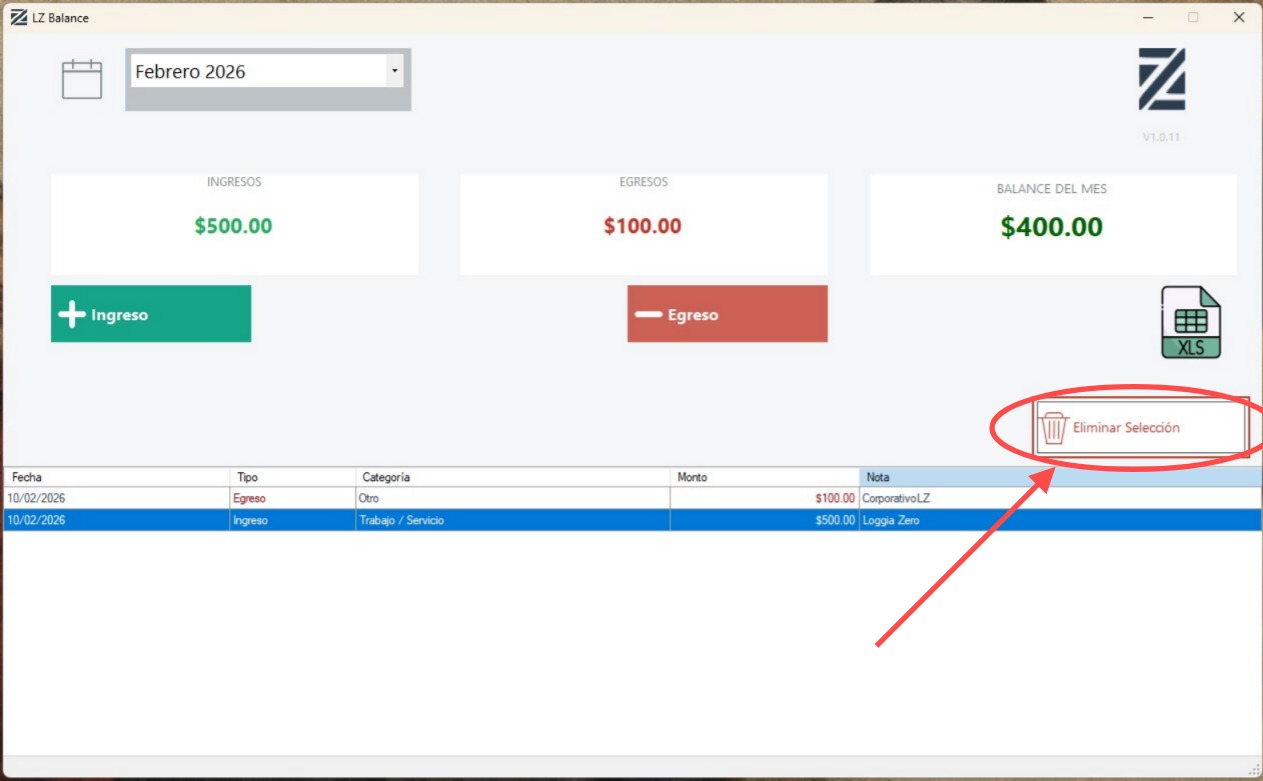 Eliminar movimientos